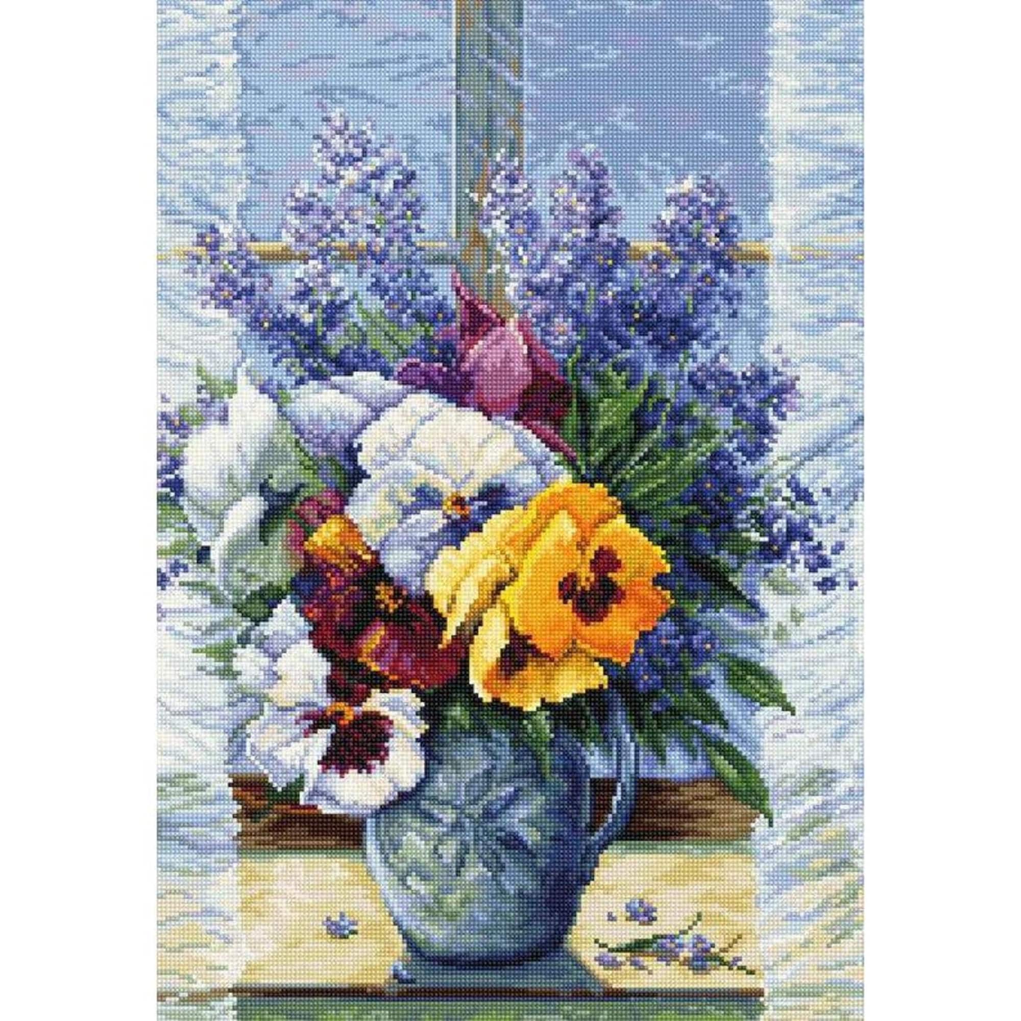 Luca-S Bouquet with Pansies Counted Cross Stitch Kit